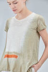 hip-lenght t-shirt, slim, in flamed and hand dyed cotton jersey - GILDA MIDANI 
