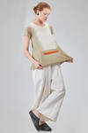 hip-lenght t-shirt, slim, in flamed and hand dyed cotton jersey - GILDA MIDANI 