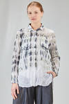 hip-lenght shirt, soft, in light washed and hand dyed linen organza - GILDA MIDANI 