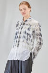 hip-lenght shirt, soft, in light washed and hand dyed linen organza - GILDA MIDANI 