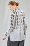 hip-lenght shirt, soft, in light washed and hand dyed linen organza - GILDA MIDANI 