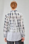 hip-lenght shirt, soft, in light washed and hand dyed linen organza - GILDA MIDANI 