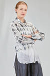 hip-lenght shirt, soft, in light washed and hand dyed linen organza - GILDA MIDANI 