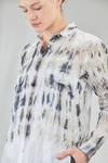 hip-lenght shirt, soft, in light washed and hand dyed linen organza - GILDA MIDANI 