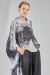 long and wide shirt in light washed and hand dyed linen organza - GILDA MIDANI 