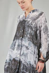 long and wide shirt in light washed and hand dyed linen organza - GILDA MIDANI 