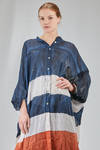 camicia lunga e ampia in organza leggerissima di lino lavato tinto a mano - GILDA MIDANI 