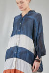 camicia lunga e ampia in organza leggerissima di lino lavato tinto a mano - GILDA MIDANI 