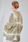 long and wide shirt in gauzed hand dyed cotton seersucker - GILDA MIDANI 