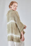 long and wide shirt in gauzed hand dyed cotton seersucker - GILDA MIDANI 
