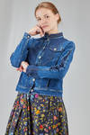giacca tipo biker, al fianco, in denim di cotone e elastan - HIGH 