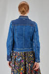 giacca tipo biker, al fianco, in denim di cotone e elastan - HIGH 
