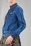 giacca tipo biker, al fianco, in denim di cotone e elastan - HIGH 