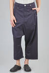 short and wide trousers in light cotton and elastan canvas - HIGH 