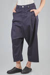 short and wide trousers in light cotton and elastan canvas - HIGH 