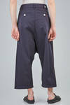 short and wide trousers in light cotton and elastan canvas - HIGH 