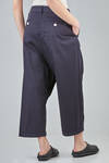 short and wide trousers in light cotton and elastan canvas - HIGH 