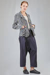 hip-lenght jacket, slightly slim, in washed cotton vichy - HIGH 