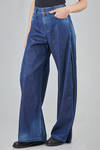 '4 pockets' jeans in cotton denim and viscose and cupro inserts - HIGH 
