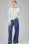 t-shirt al fianco, ampia, in jersey di cotone e parti in popeline di cotone - HIGH 