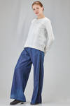 t-shirt al fianco, ampia, in jersey di cotone e parti in popeline di cotone - HIGH 