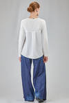 t-shirt al fianco, ampia, in jersey di cotone e parti in popeline di cotone - HIGH 