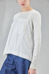 t-shirt al fianco, ampia, in jersey di cotone e parti in popeline di cotone - HIGH 