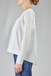t-shirt al fianco, ampia, in jersey di cotone e parti in popeline di cotone - HIGH 
