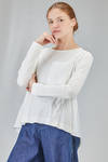 t-shirt al fianco, ampia, in jersey di cotone e parti in popeline di cotone - HIGH 
