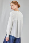 t-shirt al fianco, ampia, in jersey di cotone e parti in popeline di cotone - HIGH 