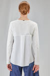 t-shirt al fianco, ampia, in jersey di cotone e parti in popeline di cotone - HIGH 