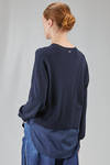 maglia al fianco, ampia e asimmetrica, in maglia di cotone e popeline di cotone - HIGH 