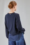 maglia al fianco, ampia e asimmetrica, in maglia di cotone e popeline di cotone - HIGH 