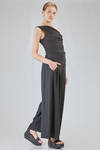 short t-shirt, lean and asymmetric, in mini-ribbed cotton and modal jersey - ISABEL BENENATO 