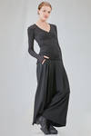 long and lean basic t-shirt in mini-rib cotton and modal jersey - ISABEL BENENATO 