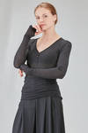 long and lean basic t-shirt in mini-rib cotton and modal jersey - ISABEL BENENATO 