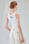 basic tank top, short and lean, in cotton jersey - ISABEL BENENATO 