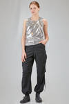 basic tank top, hip-lenght, in metallic polyester and polyurethane jersey - JUNYA WATANABE 