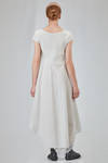 long and asymmetric dress in cotton voile with thin checks design - MARC LE BIHAN 