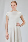 long and asymmetric dress in cotton voile with thin checks design - MARC LE BIHAN 