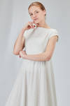 long and asymmetric dress in cotton voile with thin checks design - MARC LE BIHAN 