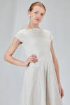 long and asymmetric dress in cotton voile with thin checks design - MARC LE BIHAN 