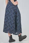 longuette skirt in viscose and polyamide tulle with sewn cotton flowers, lined in cotton - MARC LE BIHAN 