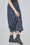 longuette skirt in viscose and polyamide tulle with sewn cotton flowers, lined in cotton - MARC LE BIHAN 