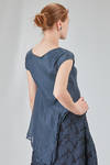 lean and asymmetric top in doubled washed silk satin - MARC LE BIHAN 