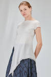 lean and asymmetric top in doubled washed silk satin - MARC LE BIHAN 