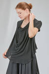 hip-lenght top in viscose knit - MARC LE BIHAN 