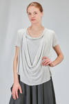 hip-lenght top in melange viscose knit - MARC LE BIHAN 