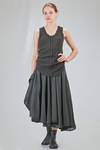 hip-lenght tank top, lean, in vertical ribbed heavy cotton knit - MARC LE BIHAN 