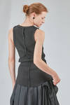 hip-lenght tank top, lean, in vertical ribbed heavy cotton knit - MARC LE BIHAN 